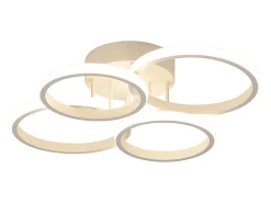Lámpara de techo LED NETTLIFE, 4 anillos, regulable, blanca, 48 W, para salón