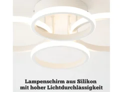 Lámpara de techo LED NETTLIFE, 4 anillos, regulable, blanca, 48 W, para salón