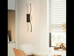Lámpara de techo LED NETTLIFE para dormitorio, moderna, negra, 6 W, diseño ondulado, 3000 K, blanco cálido