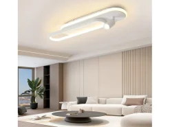 Lámpara de techo LED NETTLIFE blanca moderna regulable para dormitorio con 1 foco de techo