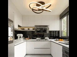 Lámpara de techo LED NETTLIFE para dormitorio - 28 W, 3000 K, blanco cálido, lámpara de pasillo, lámpara de cocina moderna, diseño de flor de cuatro hojas