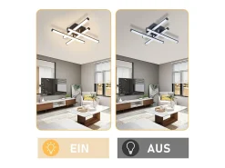 Lámpara de techo LED NETTLIFE para sala de estar, moderna, color negro, 24 W, diseño interior, 3000 K, blanco cálido