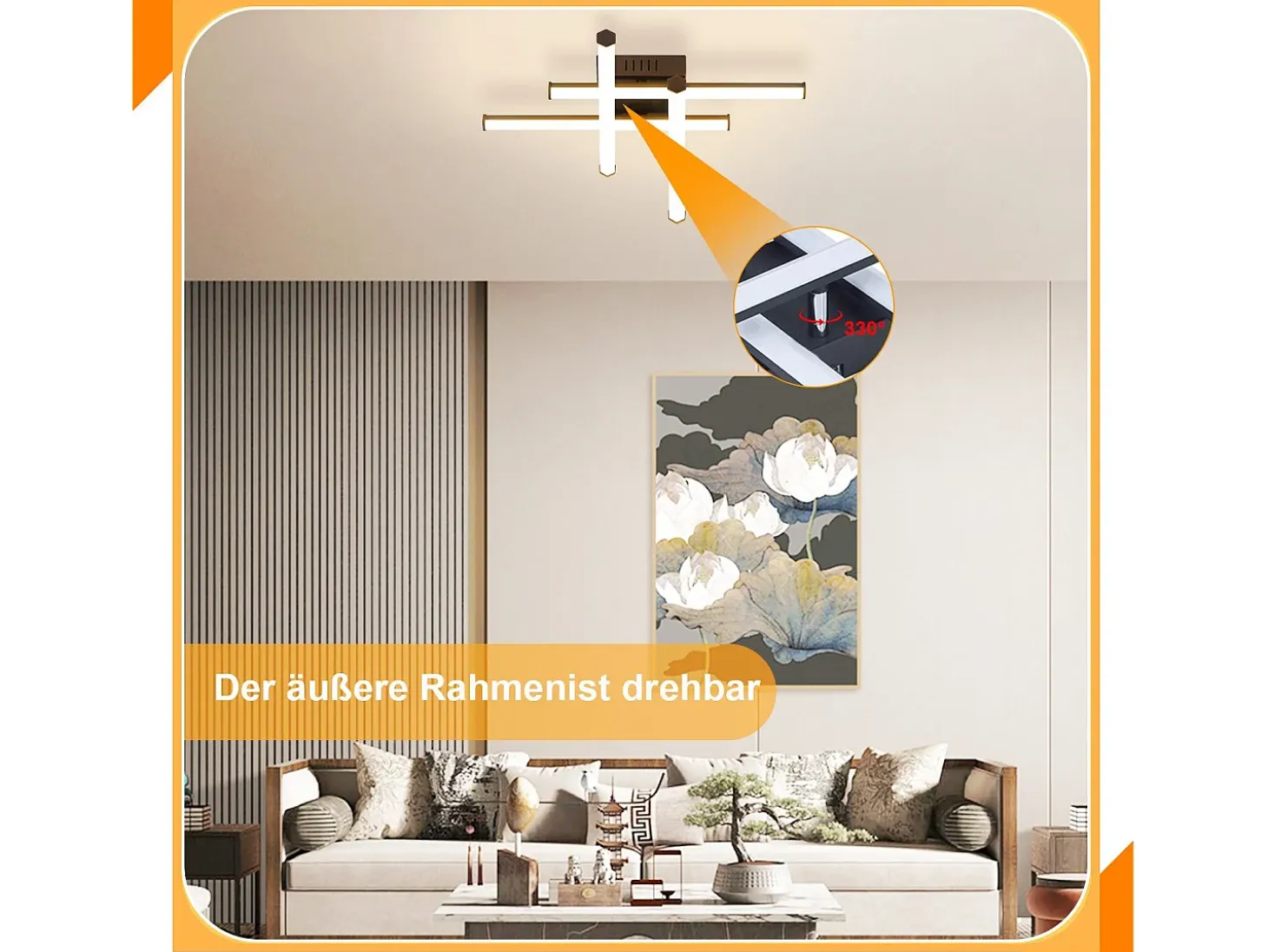 Lámpara de techo LED NETTLIFE para sala de estar, moderna, color negro, 24 W, diseño interior, 3000 K, blanco cálido