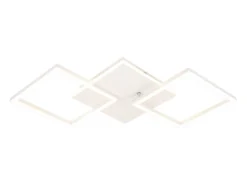 Lámpara de techo LED NETTLIFE para sala de estar, blanca, regulable, cuadrada, moderna, 32 W, con control remoto