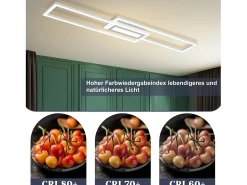 Lámpara de techo LED NETTLIFE, moderna, geométrica, regulable, con control remoto.White
