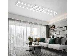 Lámpara de techo LED NETTLIFE, moderna, geométrica, regulable, con control remoto.White
