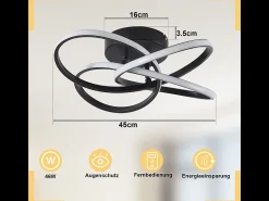 Lámpara de techo LED NETTLIFE para dormitorio - 28 W, 3000 K, blanco cálido, lámpara de pasillo, lámpara de cocina moderna, diseño de flor de cuatro hojas