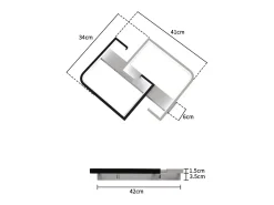 Lámpara de techo LED para sala de estar regulable con control remoto Lámpara de techo negra 35w