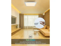 Lámpara de techo LED para sala de estar, panel blanco plano, 60 x 60 cm, 40 W, rectangular, 3000 K