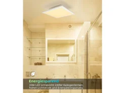 Lámpara de techo LED para sala de estar, panel blanco plano, 60 x 60 cm, 40 W, rectangular, 3000 K