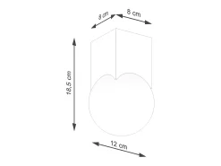 Lámpara de techo Lumivere minimalista de madera/vidrio - 1 fuentes luminosas 4000K - L.12 x A.19 cm - madera natural/blanco