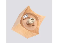 Lámpara de techo Lumivere minimalista de madera/vidrio - 1 fuentes luminosas 3000K - L.12 x A.19 cm - madera natural/blanco