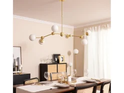 Lámpara de Techo Metal y Cristal Moonlight 6 Focos Dorado