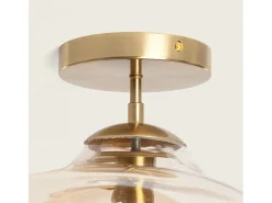 Lámpara de Techo Metal y Cristal Halych Ámbar