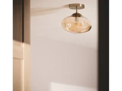 Lámpara de Techo Metal y Cristal Halych Ámbar