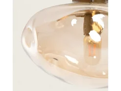 Lámpara de Techo Metal y Cristal Halych Ámbar