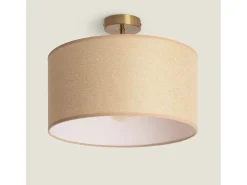 Lámpara de Techo Metal y Tela Quitón Beige