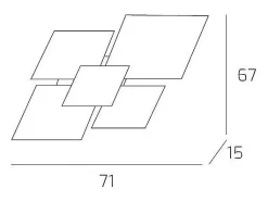 Lámpara de techo moderna 1088/70-BI, cristal blanco, 4 luces E27