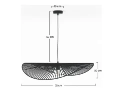 Lámpara de techo negra de papel de cuerda 75 cm - Mada