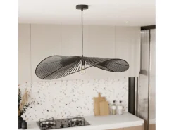 Lámpara de techo negra de papel de cuerda 75 cm - Mada