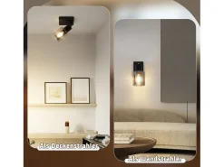 Lámpara de techo NETTLIFE con 1 llama, color negro, industrial, E14, para sala de estar