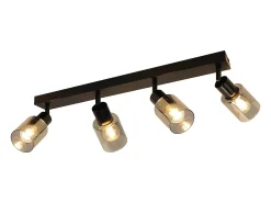 Lámpara de techo NETTLIFE con 4 llamas, color negro, industrial, E14, para sala de estar