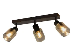 Lámpara de techo NETTLIFE con 3 llamas, color negro, industrial, E14, para sala de estar