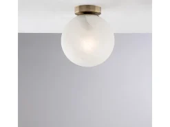 Lámpara de techo Olaf en hierro cromado negro 1 luz con esfera dm.20 H.23 Ø20 BL294-PL1-BRZ