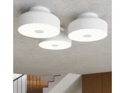 Lámpara De Techo Omiq Moderno De Acero/Pvc - 4 Fuentes Luminosas - L.30 X A.15 Cm - Blanco