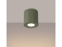 Lámpara de techo Orbis industrial de concreto - 1 fuentes luminosas - L.10 x A.10 cm - verde oliva