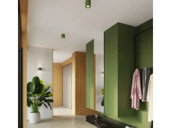 Lámpara de techo Orbis industrial de concreto - 1 fuentes luminosas - L.10 x A.10 cm - verde oliva