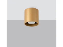 Lámpara De Techo Orbis Minimalista De Acero - 1 Fuentes Luminosas - L.10 X A.10 Cm - Dorado
