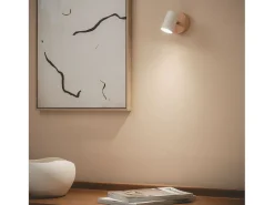 Lámpara de Techo Orientable Madera 1 Foco Olmo Blanco