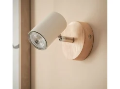 Lámpara de Techo Orientable Madera 1 Foco Olmo Blanco