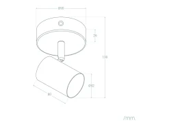 Lámpara de Techo Orientable Madera 1 Foco Olmo Blanco