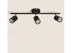 Lámpara de Techo Orientable Metal 3 Focos Albus Black Negro