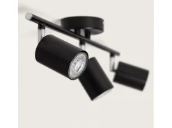 Lámpara de Techo Orientable Metal 3 Focos Albus Black Negro