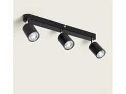 Lámpara de Techo Orientable Metal 3 Focos Albus Black Large Negro