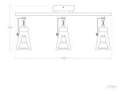 Lámpara de Techo Orientable Metal y Madera 3 Focos Mara Blanco