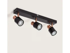 Lámpara de Techo Orientable Metal 3 Focos Albus Black Rose Large Negro