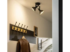 Lámpara de Techo Orientable Aluminio 2 Focos Negro Emer Negro