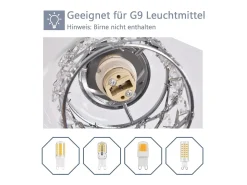 Lámpara de techo para sala de estar moderna NETTLIFE con cristales G9 y pantalla de vidrio para dormitorio