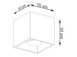 Lámpara De Techo Quad Minimalista De Acero - 1 Fuentes Luminosas - L.10 X A.10 Cm - Dorado