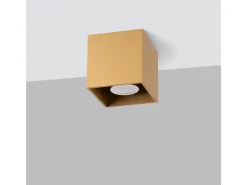 Lámpara De Techo Quad Minimalista De Acero - 1 Fuentes Luminosas - L.10 X A.10 Cm - Dorado