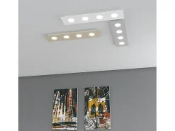 Lámpara de techo rectangular Toplight Area de 4 luces con casquillo GX53, estructura color arena, diseño moderno 80x20x3cm
