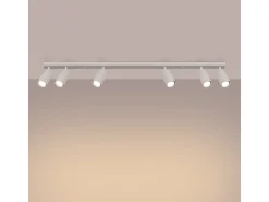 Lámpara De Techo Ring Moderno De Acero - 6 Fuentes Luminosas - L.117 X A.17 Cm - Beige