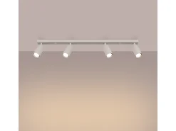 Lámpara De Techo Ring Moderno De Acero - 4 Fuentes Luminosas - L.81 X A.17 Cm - Beige
