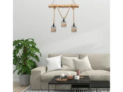 Lámpara de techo Soga Lumit 40W altura regulable marrón 80-130x100x100 cm