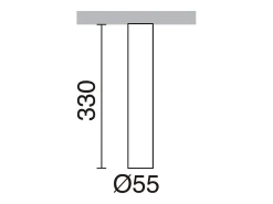 Lámpara de techo TANIA estilo moderno - Alt. 33 cm x D. 5,5 cm - GU10 50W - acero y blanco- IP20