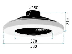 Lámpara De Techo Toolight App1552-C Black